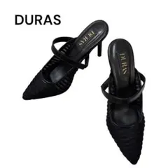 〈新品未使用〉DURAS ポインテッドトゥ ミュール サンダル ブラック