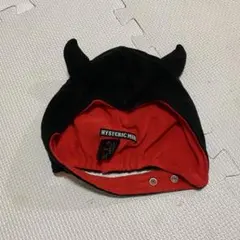 HYSTERIC MINI 耳付きベビー帽子 FREE 黒赤