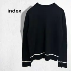 インデックス ニット セーター ハイネック ウール混 長袖 プルオーバー M