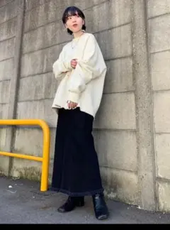 カスタネ　MINED ARTS ダメージ加工トレーナー オフホワイト