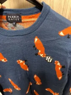 PEARLY GATES オレンジ狐柄 セーター サイズ4