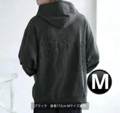 【improveインプローブス】裏毛ジップパーカー フード付き　メンズMブラック