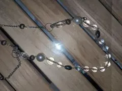 【新品未使用】パール風　真珠風　クリスタル風　ゴールド風　ネックレス