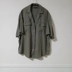 JEANASIS 半袖シャツ カーキ オーバーサイズ　Fサイズ