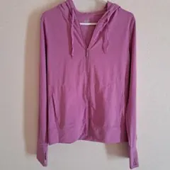 UNIQLO フルジップ フード付きパーカー M ピンク　UVカット