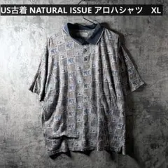 90s US古着 NATURAL ISSUE アロハシャツ　XL チェック　柄