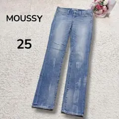 【マウジーmoussy】ストレッチ◎ ストレートデニムジーンズ　美品　ブルー25