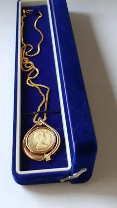エリザベス2世 ペンダントトップ ネックレス ONE PENNY1989年 美品