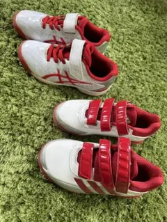 ASICS adidasスパイクシューズ ホワイト/レッド