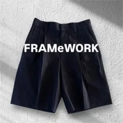 ◾️21【美品】フレームワーク　ウール　ストライプ　ハーフパンツ　日本製