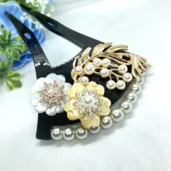 ♯番号Ａ122番　髪飾り かんざし バチ型 パール 簪　髪飾り　着物小物