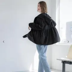 coca UVカットギャザーパーカー　ブラックL