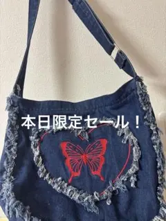 SPINNS Y2K バタフライ 蝶 デニム ショルダーバッグ バック