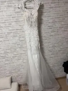 ホワイト レース マーメイド ナイトドレス キャバドレス