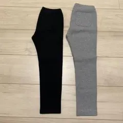 [美品] ユニクロ　リブレギンス　110cm 黒　グレー　2枚セット