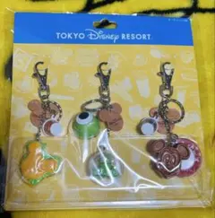 ディズニー　フード　ミッキー　マイク　キーチェーン3個セット
