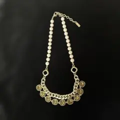 INDIVI ネックレス ビジュー チェーン 淡いピンク(お値下げ)のサムネイル