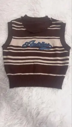 ノースリーブ クロップドニット