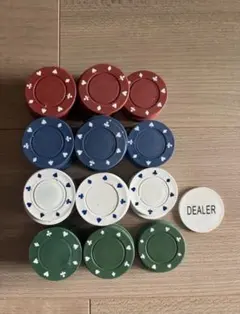 ポーカーチップ100枚　ディーラーボタン付き