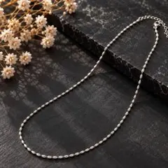 米粒　チェーン　ステンレス　ネックレス 4mm 　シルバー　新品　高級感