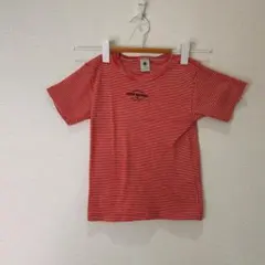 PETIT BATEAU プチバトー ボーダー 半袖 Tシャツ 赤×白110cm