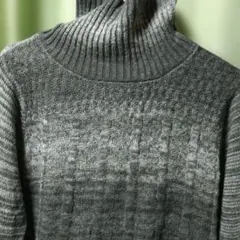 花の音色 グレーハイネックセーター LL