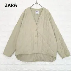 ベージュ キルティングジャケット