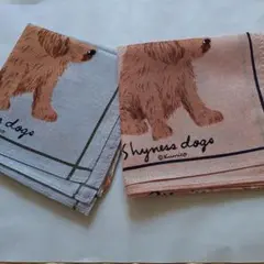 犬のイラスト ハンカチ 2枚セット