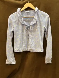 ★ パープル 花柄 ブラウス