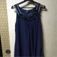 パーティドレス 紺色 結婚式