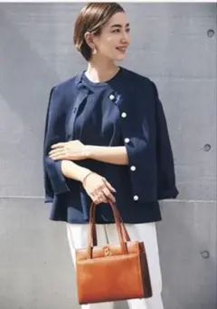 新品タグ付き★ sono ビッグパール　カーディガン　ネイビー