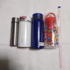 水筒4本まとめ売り（ステンレス製、ピーコック、ブルー、セサミストリート）のサムネイル