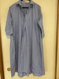 UNIQLO ストライプ 長袖 シャツワンピース M