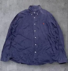 ポロ　ラルフローレン　リネンシャツ ネイビー XXL 現行　QR