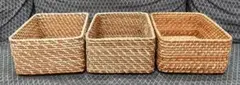 ラタンバスケット3個セット