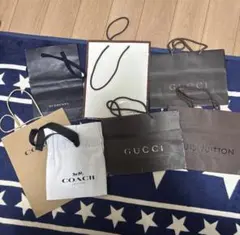 ショップ袋セット（GUCCI, COACH, LOUIS VUITTONなど）