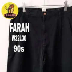 usa古着 FARAH　チノパンW32L30　ツータック90s　ブラック