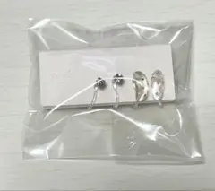 シンプル　4連イヤリング　パープル