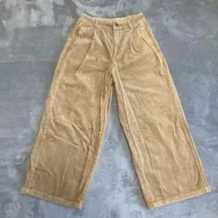 GU コーデュロイワイドパンツ　ベージュ　L