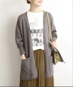 イエナ　ウールナイロンルーズカーディガン