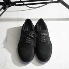 黒 スエード レースアップシューズ　トラックソール サービスシューズ