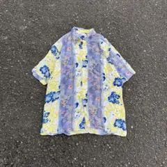 00s del Bondi 総柄シャツ 花柄 半袖 メンズ ストライプパターン
