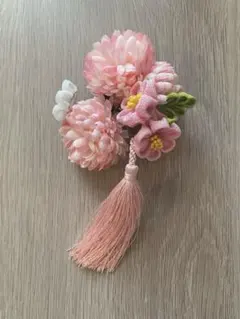 花飾り 髪飾り ピンク系 袴　卒業式　七五三 成人式　コサージュ　和装