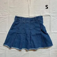 GU☆ブルーデニムプリーツスカートS