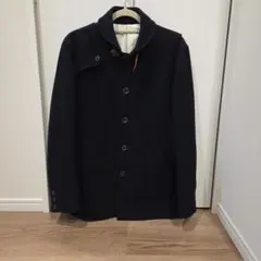 TAKEO KIKUCHI ネイビー ダブルブレスト ピーコート