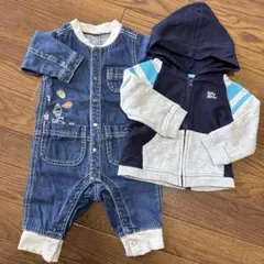 BREEZE デニムカバーオール70cm & babyB'goshパーカー