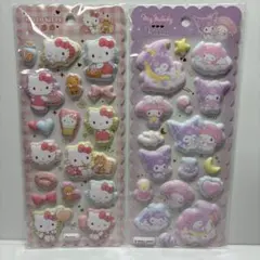 【正規品】 サンリオ キティ マイメロ&クロミもちもちマシュマロシール２枚セット