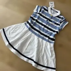 MIKI HOUSE ストライプ ポロワンピース 110