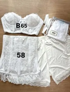 セモアブライダルインナー　セット B65/58 パット付き フレアパンツ付き