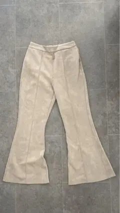MURUA ベージュ スエード風 フレアパンツ